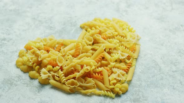 Heart Shape Made of Pasta