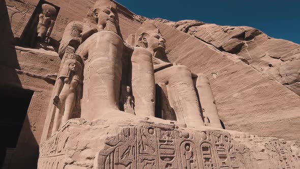 Abu Simbel Temple, Main Entrance And Statues