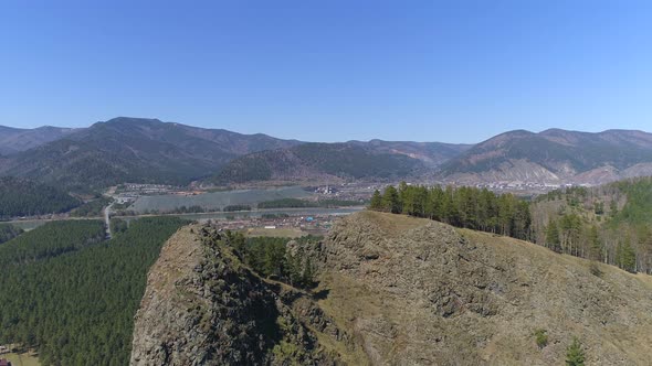 Flight Over Mountain Top With Two People