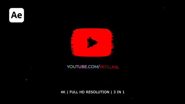 Glitch Logo 4K - 3 Logo Reveal