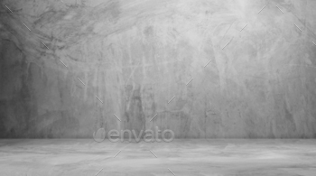 Cement Background Wall Room,Gallery Space Interior Studio Empty Gray Floor