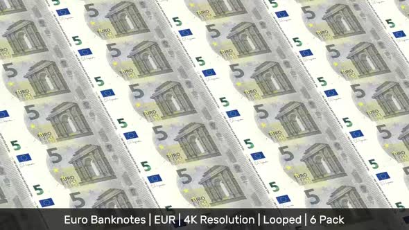 Euro Banknotes Money /  Euro / Currency € / EUR/ | 6 Pack | - 4K