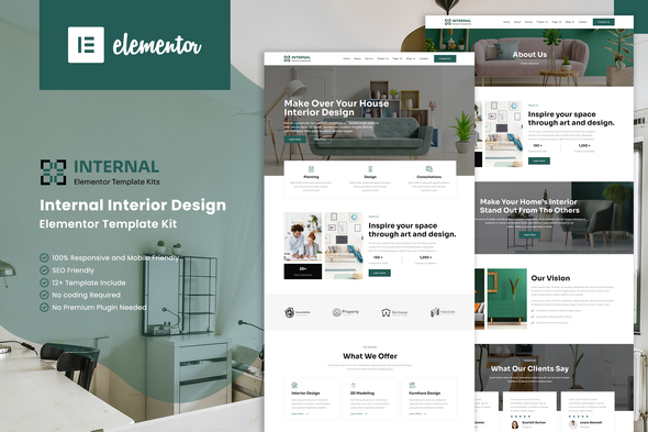 Internal - Interiror Design Services Elementor Template Kit