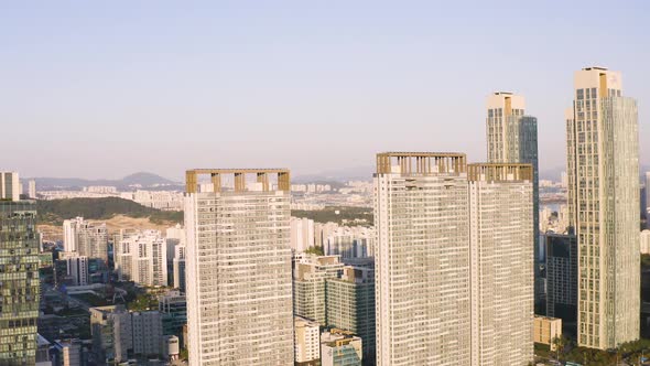 4K Aerial Drone Footage View of Central Park in Songdo