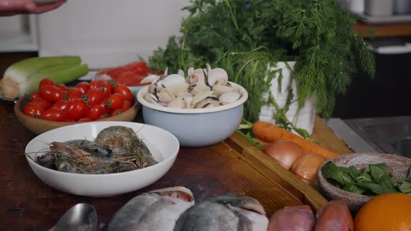 Cleaning Shells For Cooking.