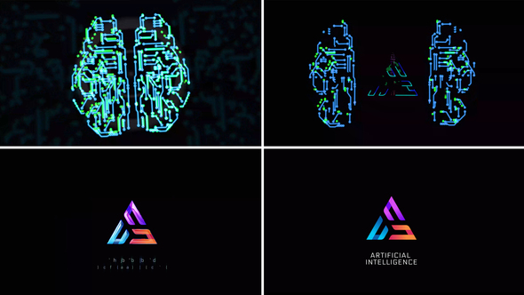 Artificial Intelligence Brain Logo Reveal alt