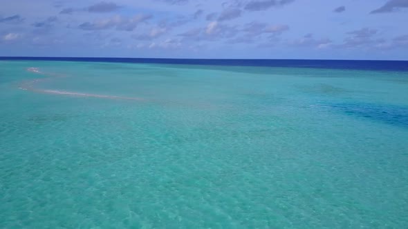 Drone aerial landscape of seashore beach by lagoon with sand background