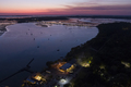 Aerial view of Port Royal, South Carolina and coastline after sunset at night. - PhotoDune Item for Sale