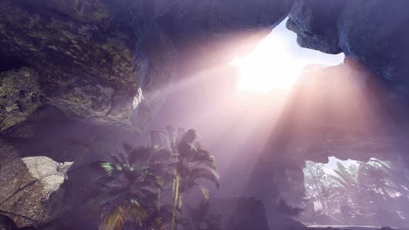 Sun Light Inside Mysterious Cave alt