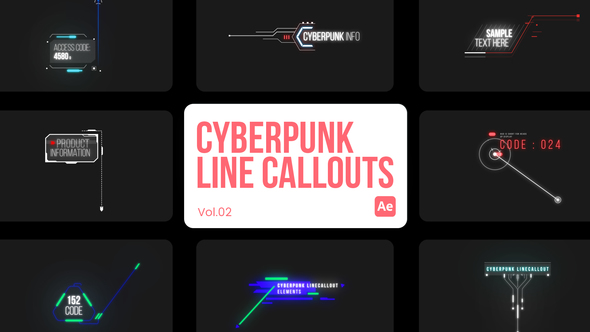 Cyberpunk Line Callouts 02 for After Effects alt
