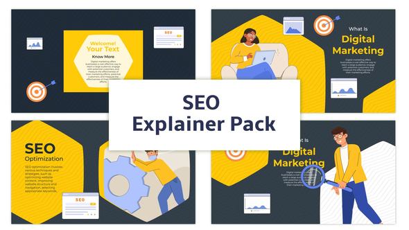 Digital Marketing SEO Explainer Animation Scene Pack