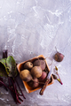 Fresh organic beet, beetroot. Grey rustic wooden background. - PhotoDune Item for Sale