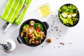 porridge with mushroom and boiled broccoli in bowl - PhotoDune Item for Sale