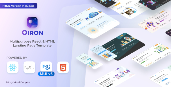 Oiron - React HTML Landing Page Collection