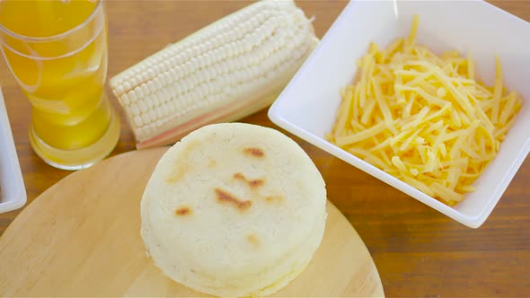 Arepas, Venezuelan dish made of corn flour