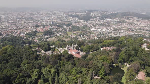 Panoramic view of Sanctuary of Bom Jesus do Monte, Portugal