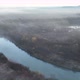 Aerial Drone View of Sunrise Over Misty River - VideoHive Item for Sale