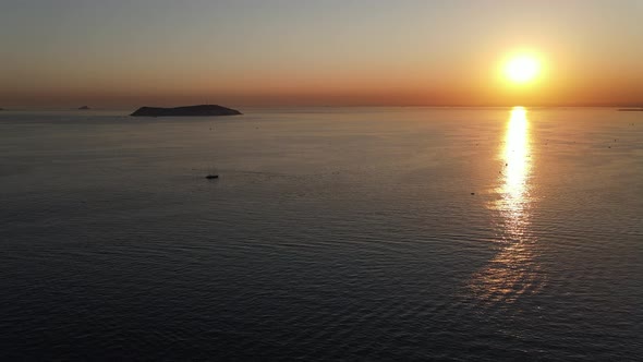 Sunset Underwater Drone Shot in Istanbul