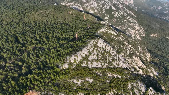 Background Textured Mountains aerial view 4 K