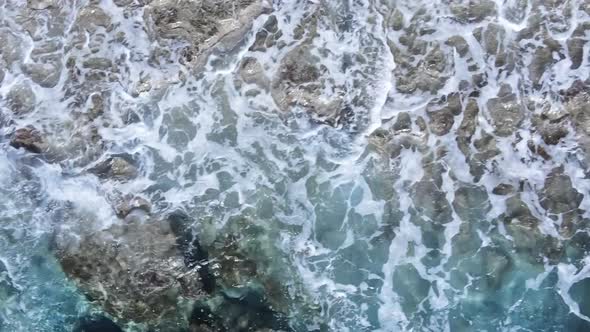 Vertical Video Sea Near the Coast  Closeup of the Coastal Seascape