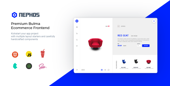 Nephos – Modern Bulma Ecommerce Frontend