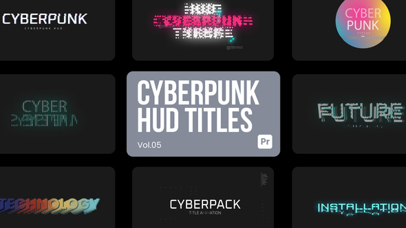 Cyberpunk HUD Titles 05 for Premiere Pro