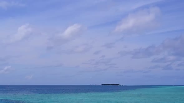 Aerial view abstract of resort beach wildlife by ocean and sand background