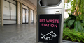 Pet waste station. Pet waste cleanup. Bin for dog owner cleanup dog excrement. Dog poop container. - PhotoDune Item for Sale