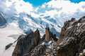 Spectacular mountain crags between glaciers in the alps. - PhotoDune Item for Sale