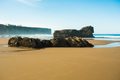 Beautiful beaches of fine sand and high, slender cliffs, one morning, in the Algarve. - PhotoDune Item for Sale