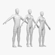 Natural Male and Female Base Mesh in A Pose - 3DOcean Item for Sale