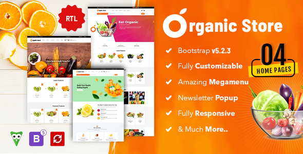 Organic store Bootstrap HTML5 Template