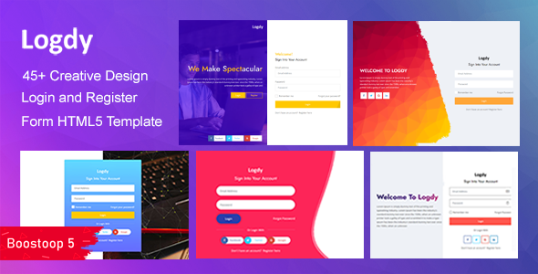 Logdy - Login and Register Form HTML5 Template