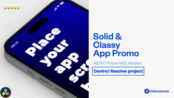 Solid App Promo 3d Mobile App Mockup Video for Davinci Resolve