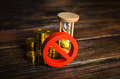 Money and hourglass under the prohibition sign. - PhotoDune Item for Sale