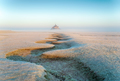 A frosty winters day on the salt marshes overlooking Mont St Michel - PhotoDune Item for Sale