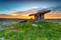 Sunset over Poulnabrone dolmen an ancient portal tomb in the Burren - PhotoDune Item for Sale