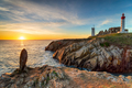 Beautiful sunset over the lighthouse at Saint Mathieu - PhotoDune Item for Sale
