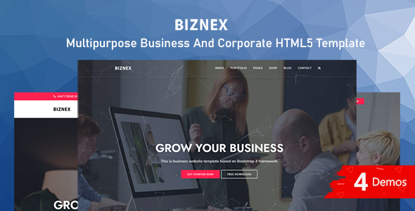 BIZNEX - Multipurpose Business And Corporate HTML5 Template