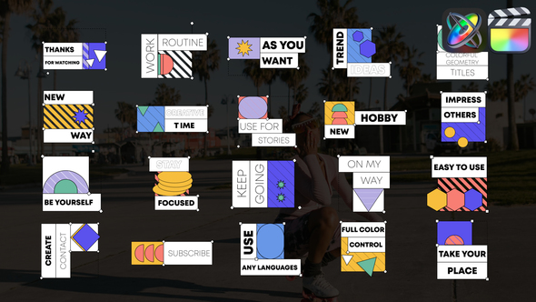 Colorful Geometry Titles for FCPX alt