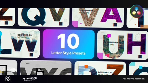 Letters Typography Vol. 01 for DaVinci Resolve