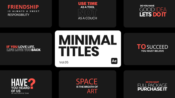 Minimal Titles 05 for After Effects
