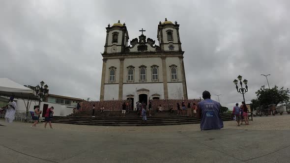 Bonfim church at downtown Salvador Bahia Brazil. Tourism postcard.