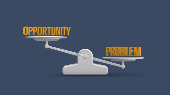 Opportunity and Problem Balance Weighing Scale Looping Animation