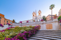 Spanish Steps in the morning with azaleas in Rome, Italy. - PhotoDune Item for Sale