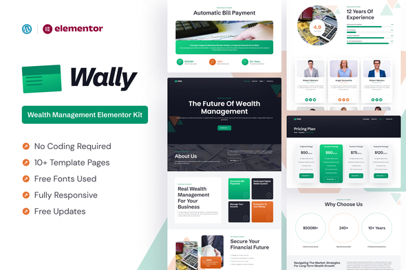 Wally - Wealth Management Elementor Template Kit