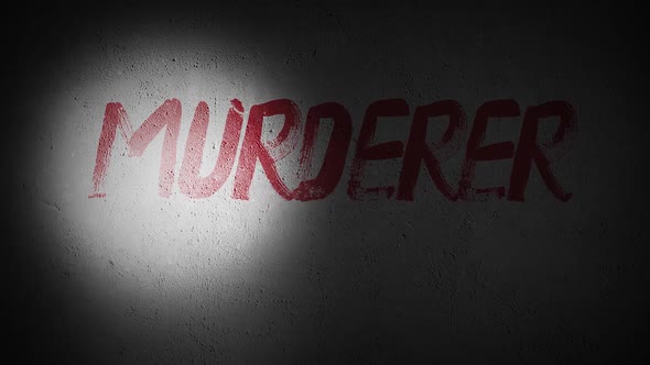 Murderer Word In Darkness White Wall