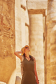 Tourist woman in Karnak Temple in Luxor Egypt - PhotoDune Item for Sale