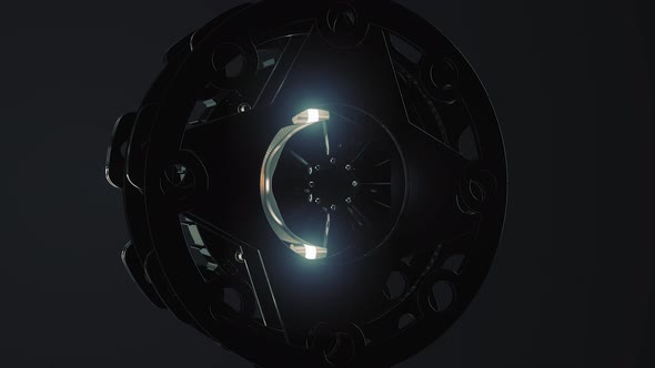 Animation of abstract round mechanism