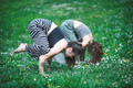Acrobatic yoga position with female couple - PhotoDune Item for Sale